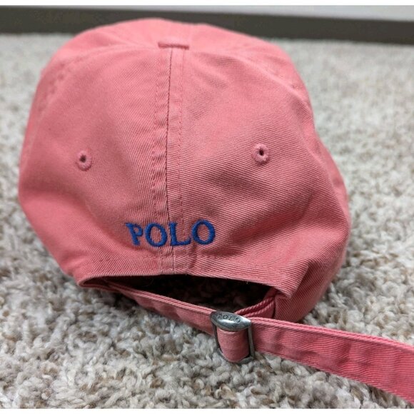 Polo Ralph Lauren Baseball Hat Cap Chino Cotton Adjustable Classic Faded Salmon - Picture 4 of 8
